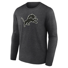 Detroit Lions Personalized Name & Number Monochrome Long Sleeve T-Shirt - Charcoal - NFL