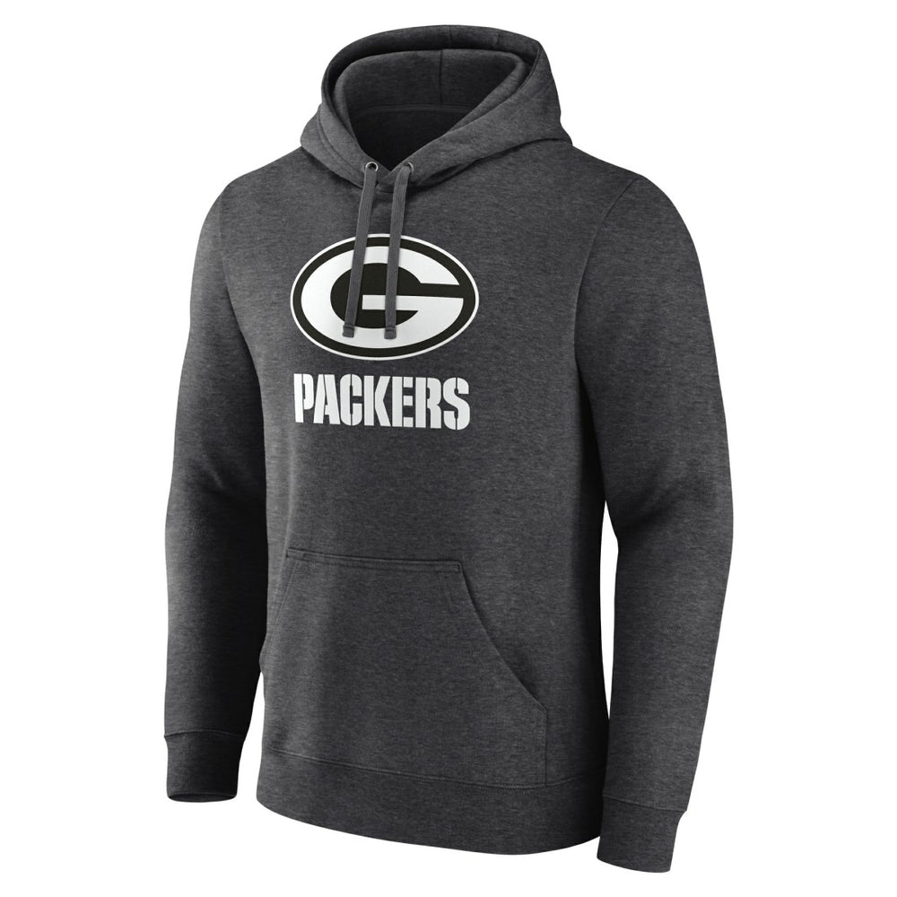 Green Bay Packers Personalized Name & Number Monochrome Pullover Hoodie - Charcoal - NFL