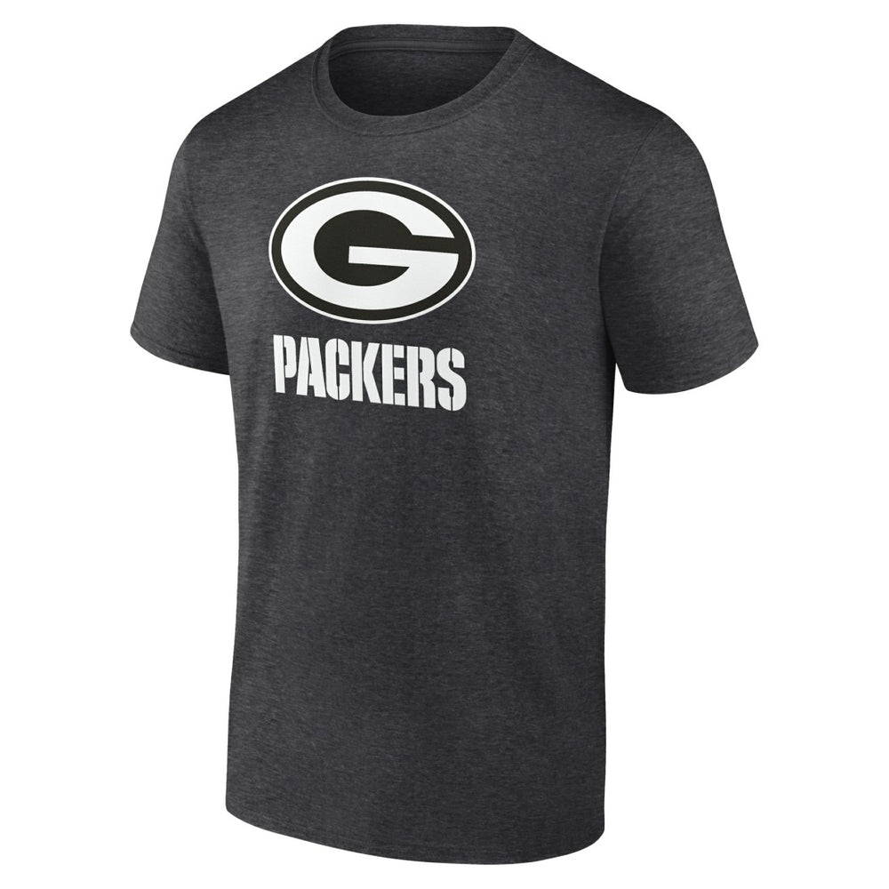 Green Bay Packers Personalized Name & Number Monochrome T-Shirt - Charcoal - NFL