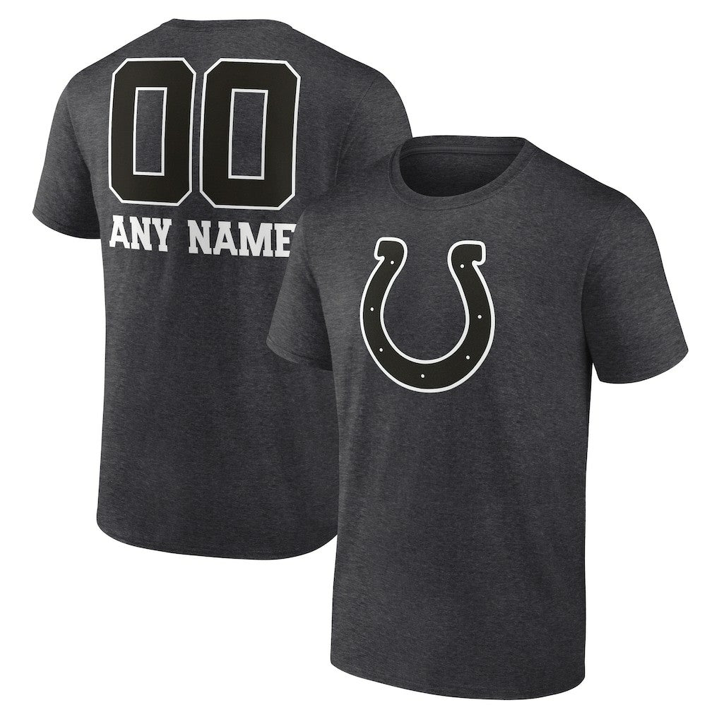 Indianapolis Colts Personalized Name & Number Monochrome T-Shirt - Charcoal - NFL