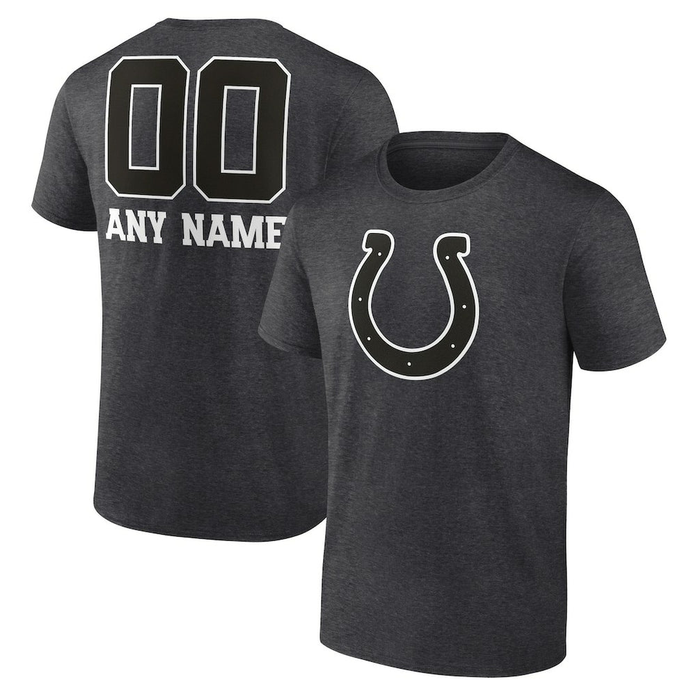 Indianapolis Colts Personalized Name & Number Monochrome T-Shirt - Charcoal - NFL