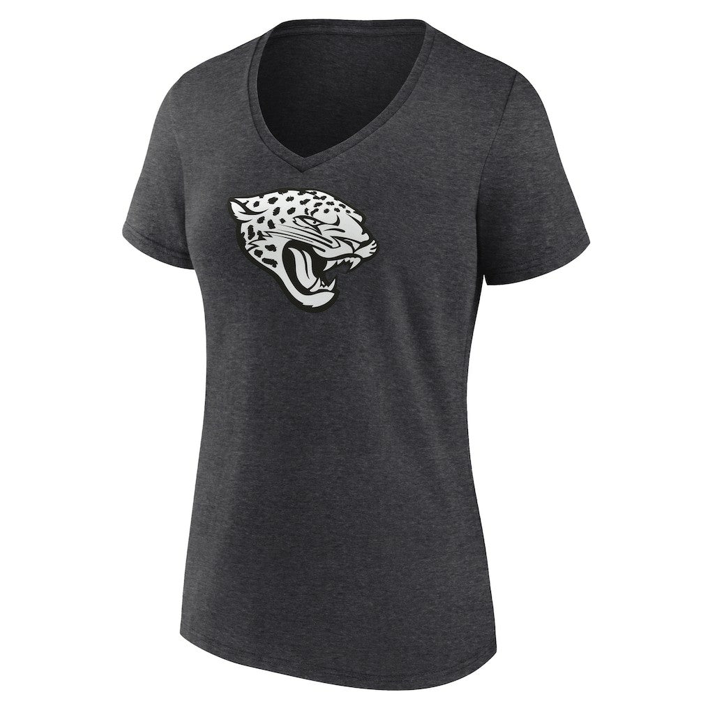Jacksonville Jaguars Women's Personalized Name & Number Monochrome V-Neck Long Sleeve T-Shirt - Charcoal - NFL