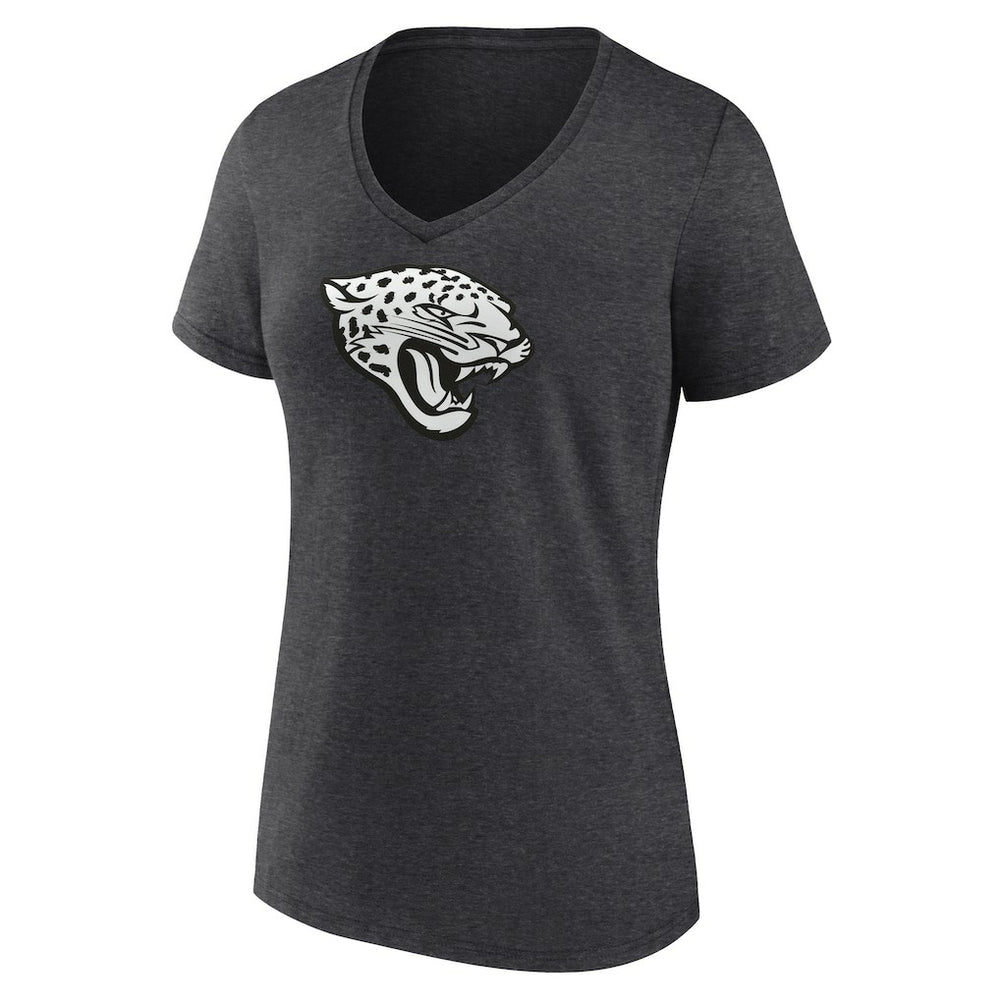 Jacksonville Jaguars Women's Personalized Name & Number Monochrome V-Neck Long Sleeve T-Shirt - Charcoal - NFL