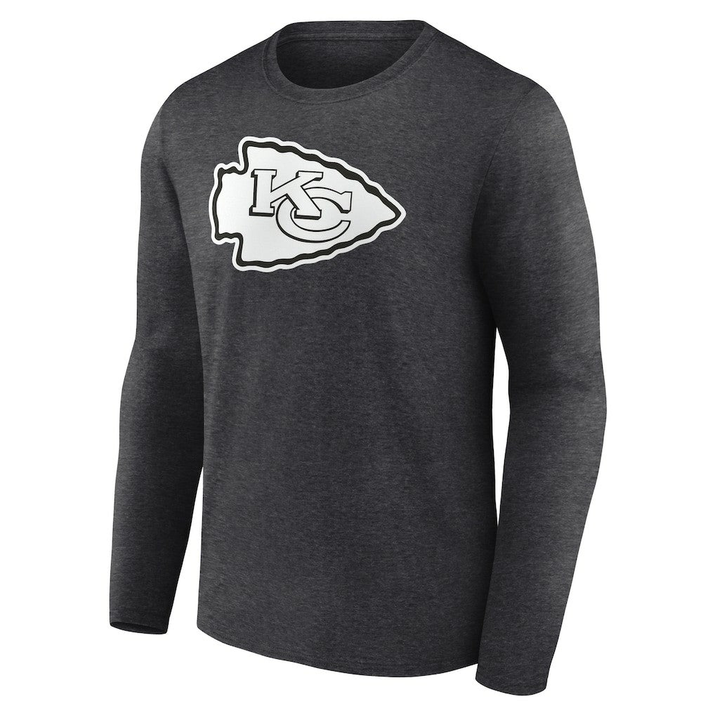 Kansas City Chiefs Personalized Name & Number Monochrome Long Sleeve T-Shirt - Charcoal - NFL