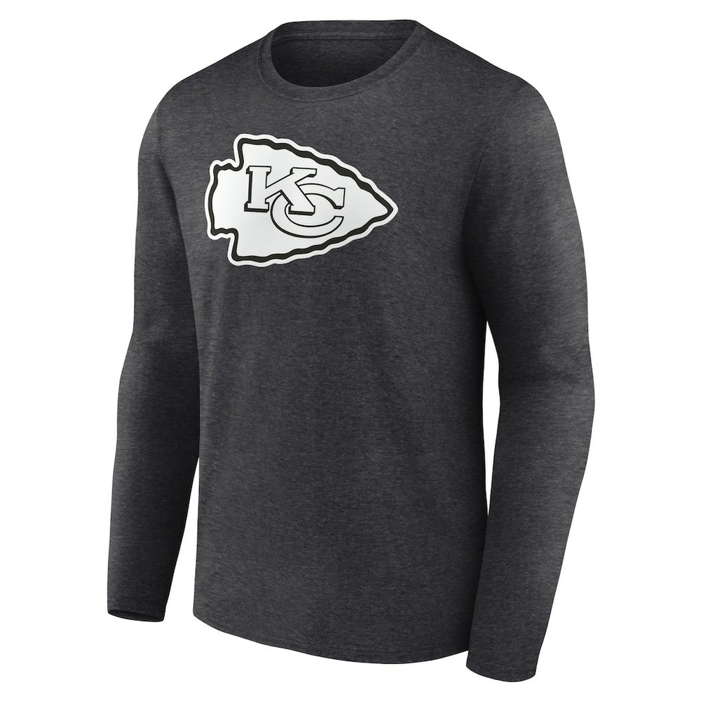 Kansas City Chiefs Personalized Name & Number Monochrome Long Sleeve T-Shirt - Charcoal - NFL