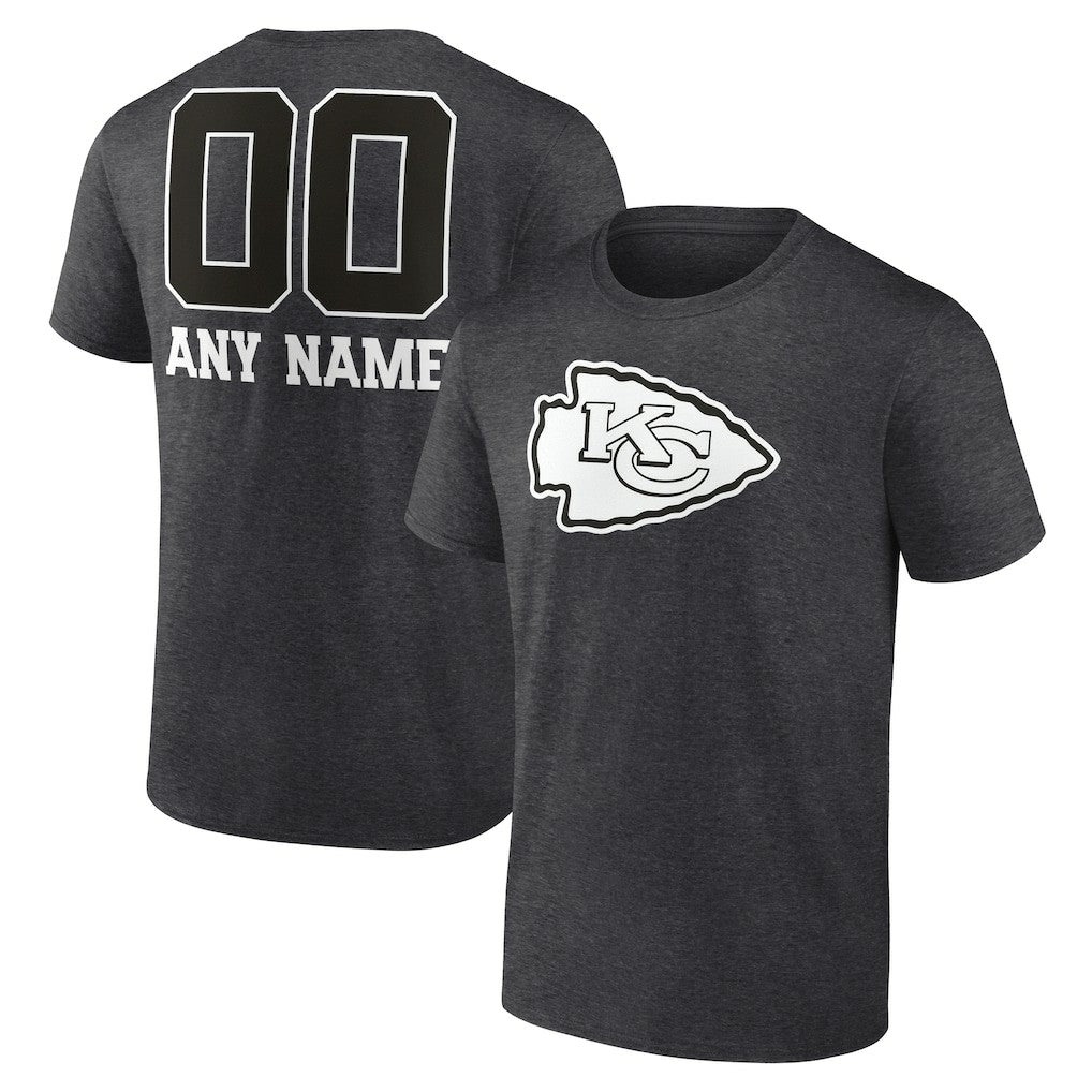 Kansas City Chiefs Personalized Name & Number Monochrome T-Shirt - Charcoal - NFL