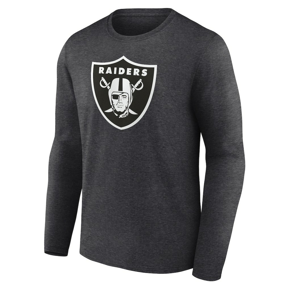 Las Vegas Raiders Personalized Name & Number Monochrome Long Sleeve T-Shirt - Charcoal - NFL