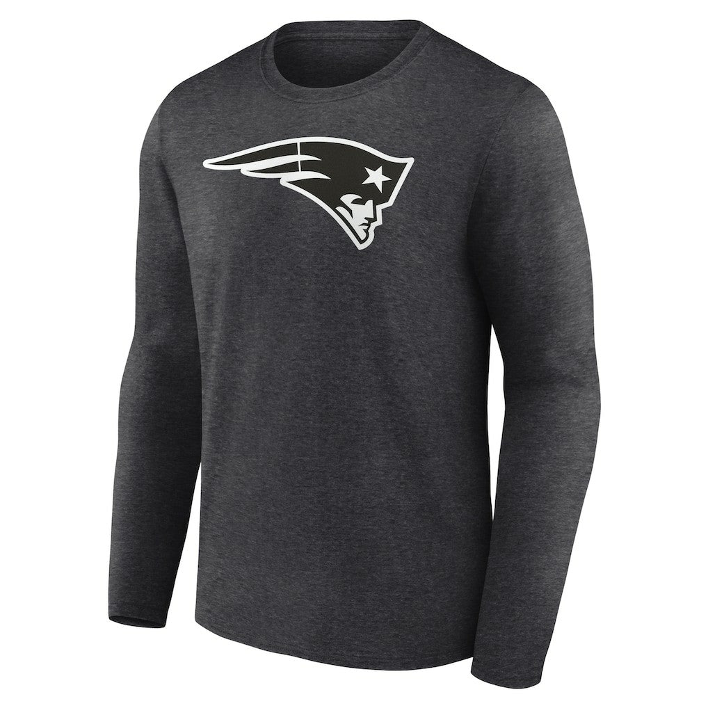 New England Patriots Personalized Name & Number Monochrome Long Sleeve T-Shirt - Charcoal - NFL