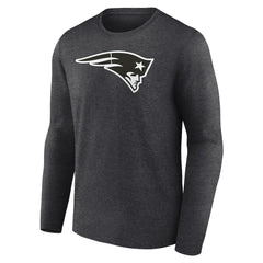 New England Patriots Personalized Name & Number Monochrome Long Sleeve T-Shirt - Charcoal - NFL