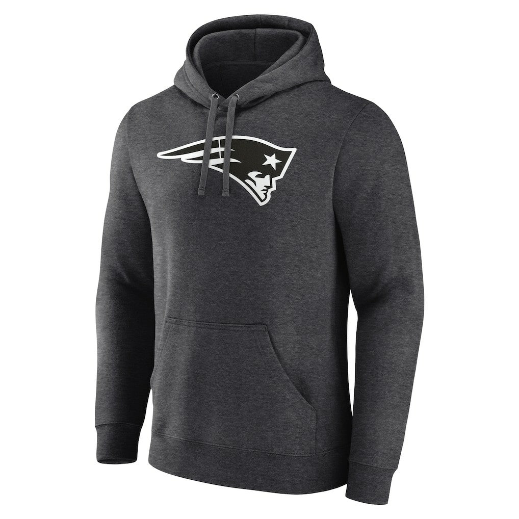 New England Patriots Personalized Name & Number Monochrome Pullover Hoodie - Charcoal - NFL