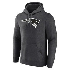 New England Patriots Personalized Name & Number Monochrome Pullover Hoodie - Charcoal - NFL