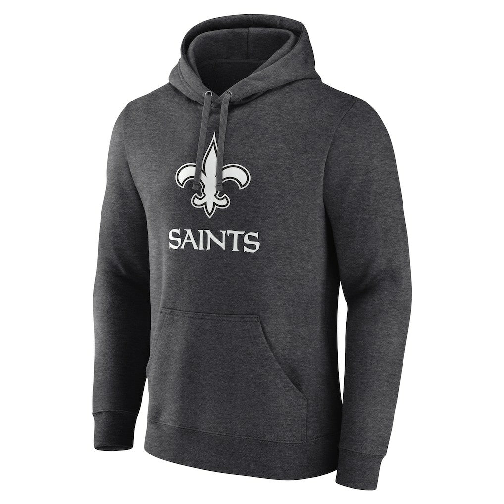 New Orleans Saints Personalized Name & Number Monochrome Pullover Hoodie - Charcoal - NFL