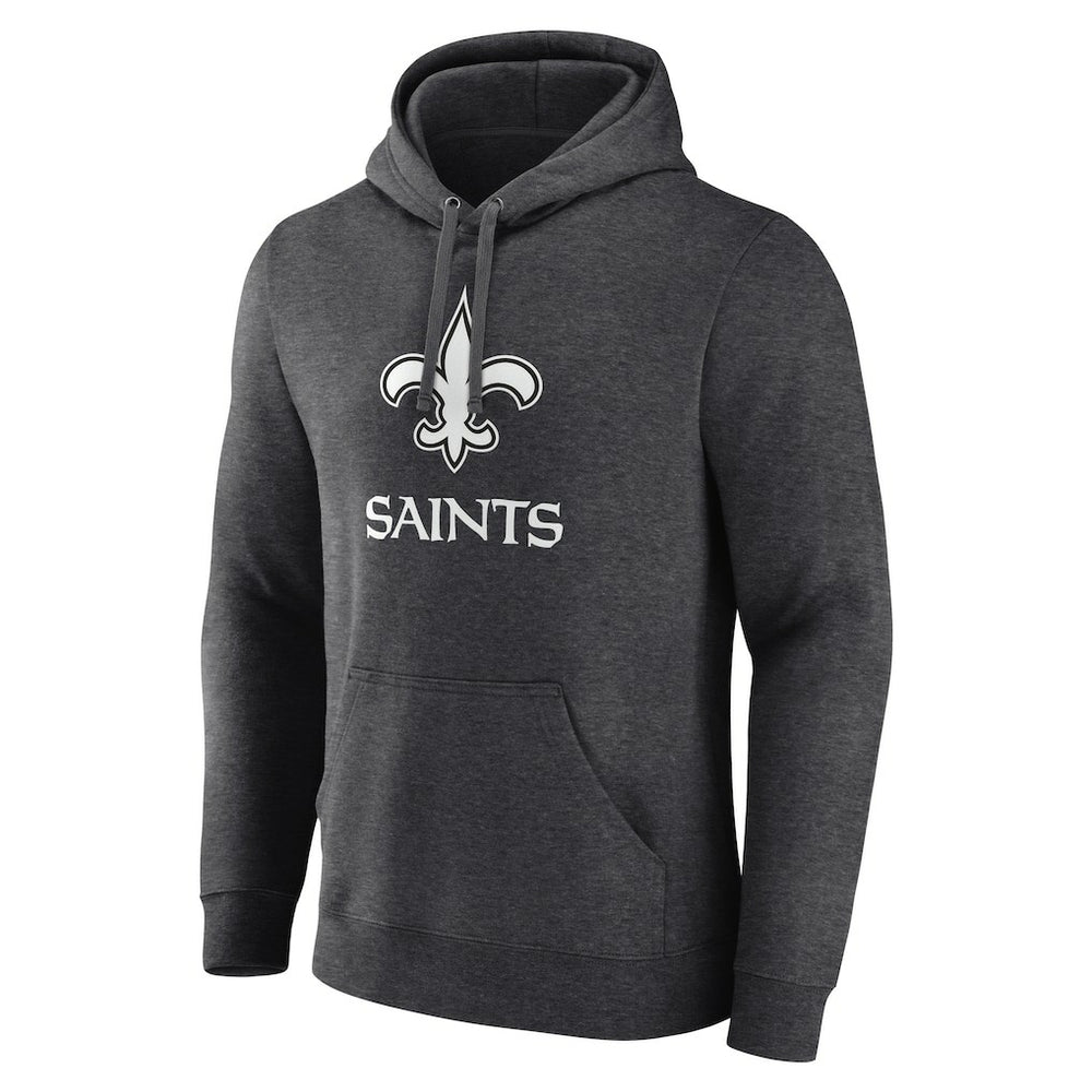 New Orleans Saints Personalized Name & Number Monochrome Pullover Hoodie - Charcoal - NFL