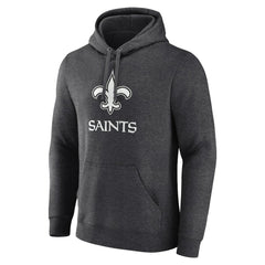 New Orleans Saints Personalized Name & Number Monochrome Pullover Hoodie - Charcoal - NFL