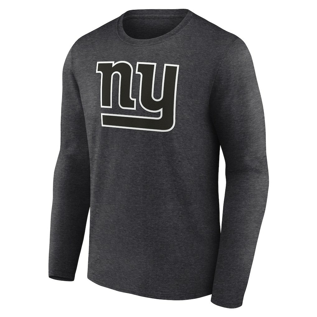 New York Giants Personalized Name & Number Monochrome Long Sleeve T-Shirt - Charcoal - NFL