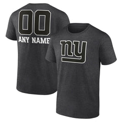 New York Giants Personalized Name & Number Monochrome T-Shirt - Charcoal - NFL