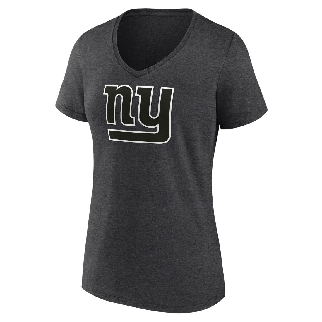 New York Giants Women's Personalized Name & Number Monochrome V-Neck Long Sleeve T-Shirt - Charcoal - NFL