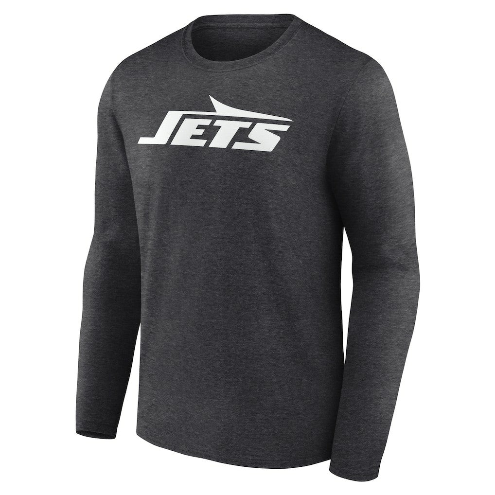 New York Jets Personalized Name & Number Monochrome Long Sleeve T-Shirt - Charcoal - NFL