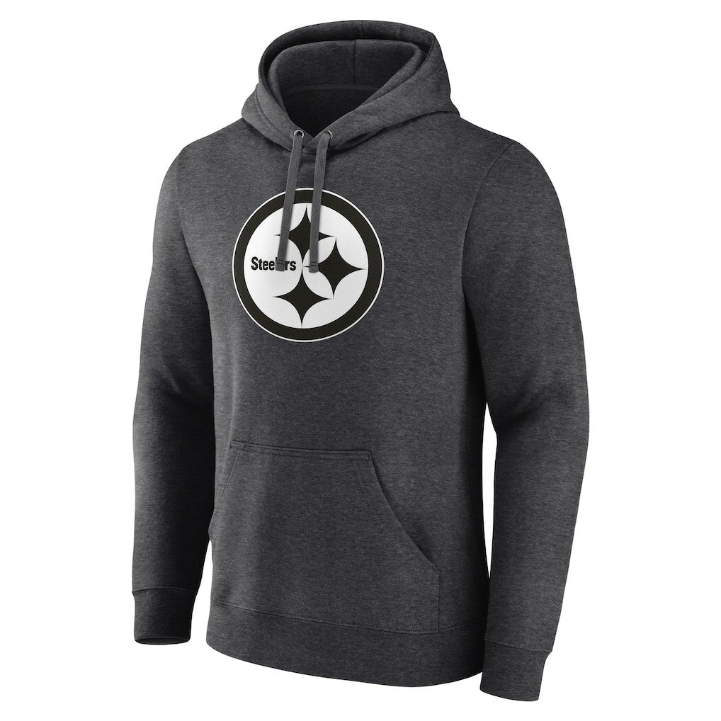 Pittsburgh Steelers Personalized Name & Number Monochrome Pullover Hoodie - Charcoal - NFL