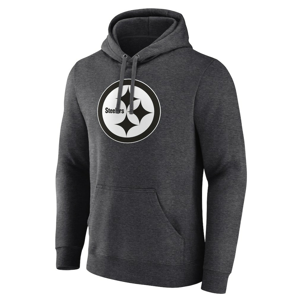 Pittsburgh Steelers Personalized Name & Number Monochrome Pullover Hoodie - Charcoal - NFL