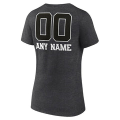 San Francisco 49ers Women's Personalized Name & Number Monochrome V-Neck Long Sleeve T-Shirt - Charcoal - NFL