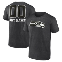 Seattle Seahawks Personalized Name & Number Monochrome T-Shirt - Charcoal - NFL