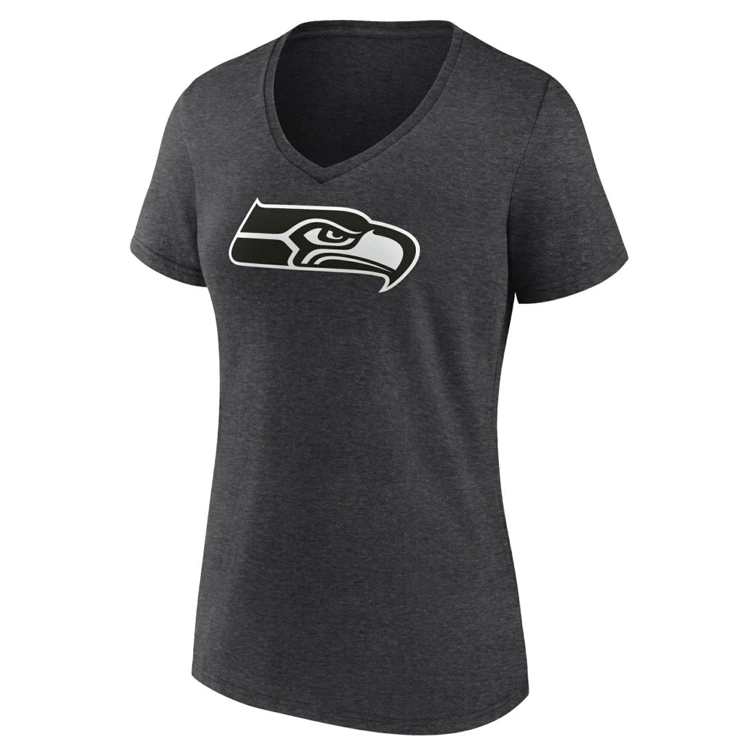 Seattle Seahawks Women's Personalized Name & Number Monochrome V-Neck Long Sleeve T-Shirt - Charcoal - NFL