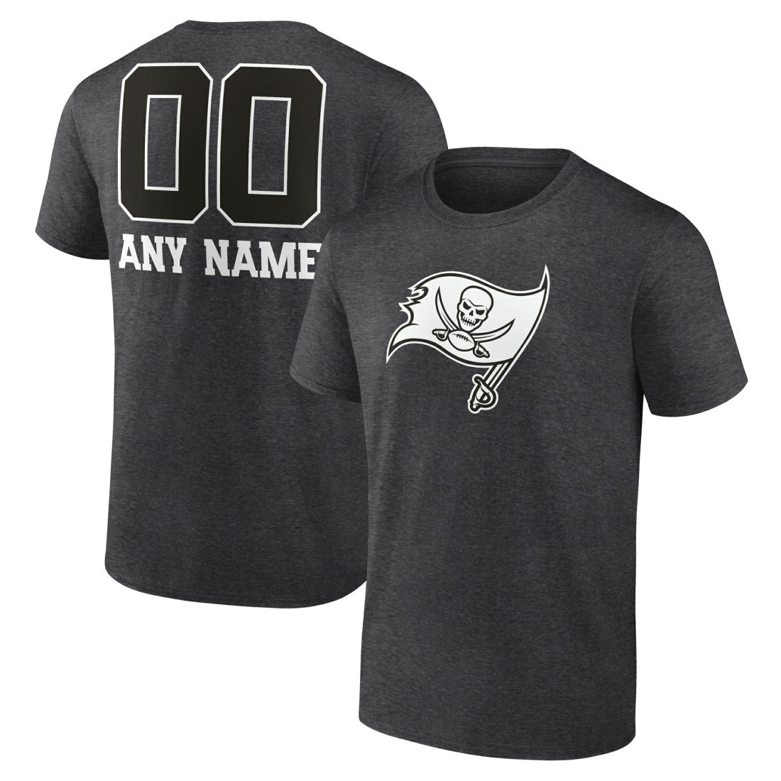 Tampa Bay Buccaneers Personalized Name & Number Monochrome T-Shirt - Charcoal - NFL