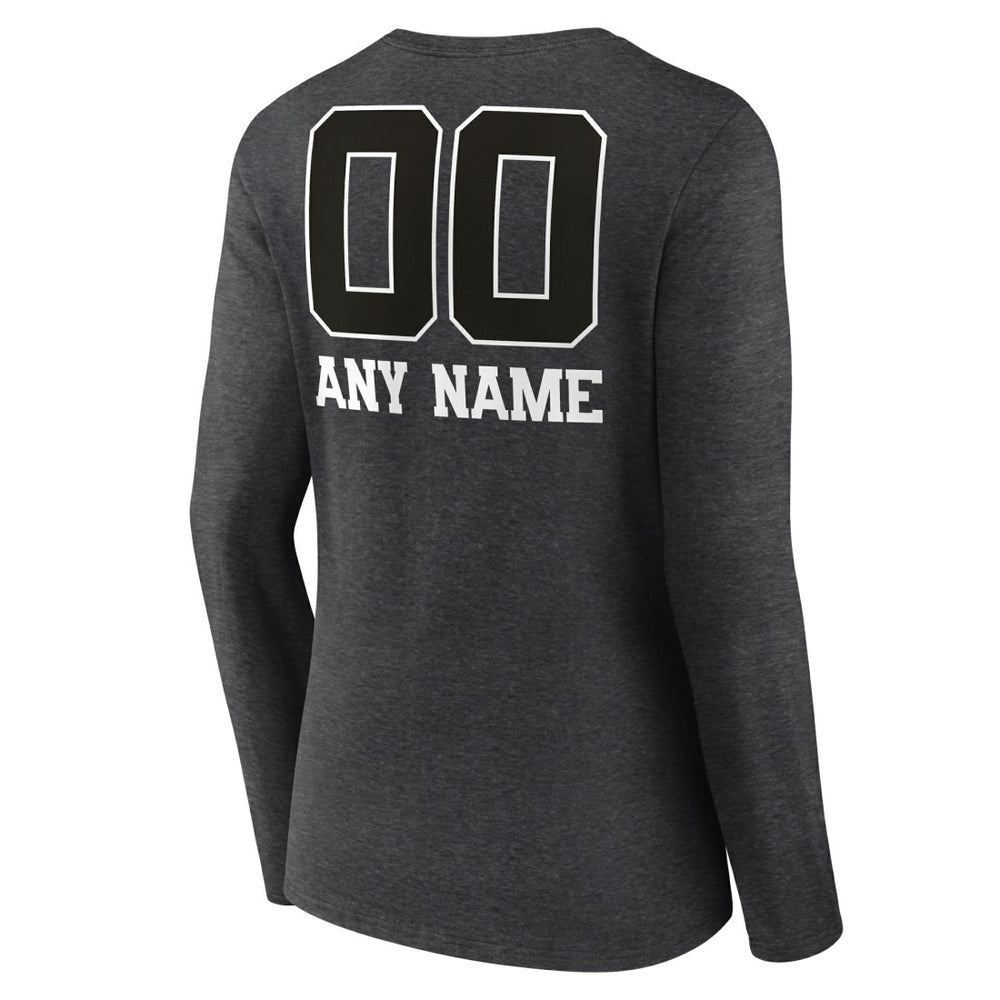 Tampa Bay Buccaneers Women's Personalized Name & Number Monochrome V-neck T-Shirt - Charcoal - NFL
