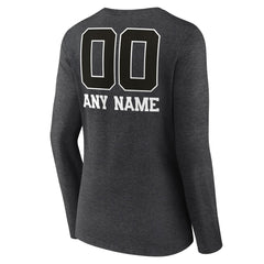 Tampa Bay Buccaneers Women's Personalized Name & Number Monochrome V-neck T-Shirt - Charcoal - NFL