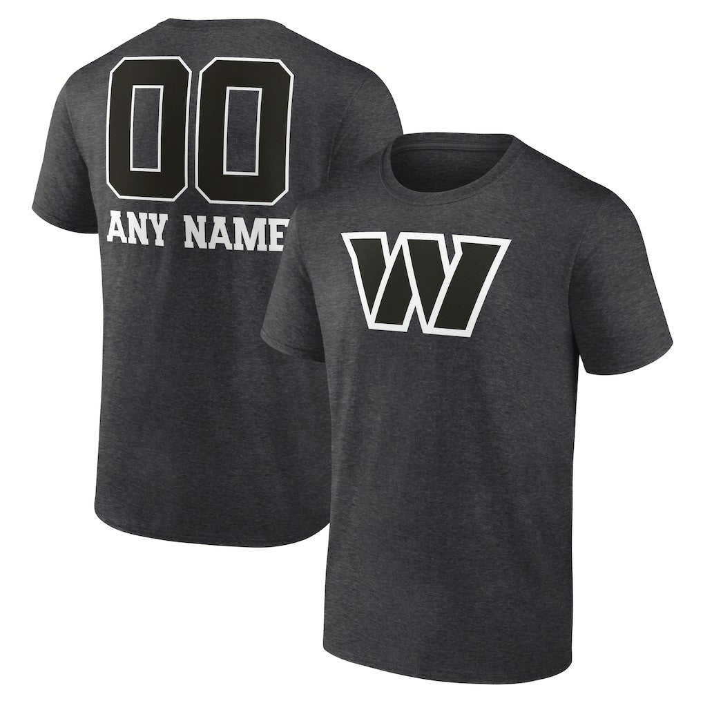 Washington Commanders Personalized Name & Number Monochrome T-Shirt - Charcoal - NFL