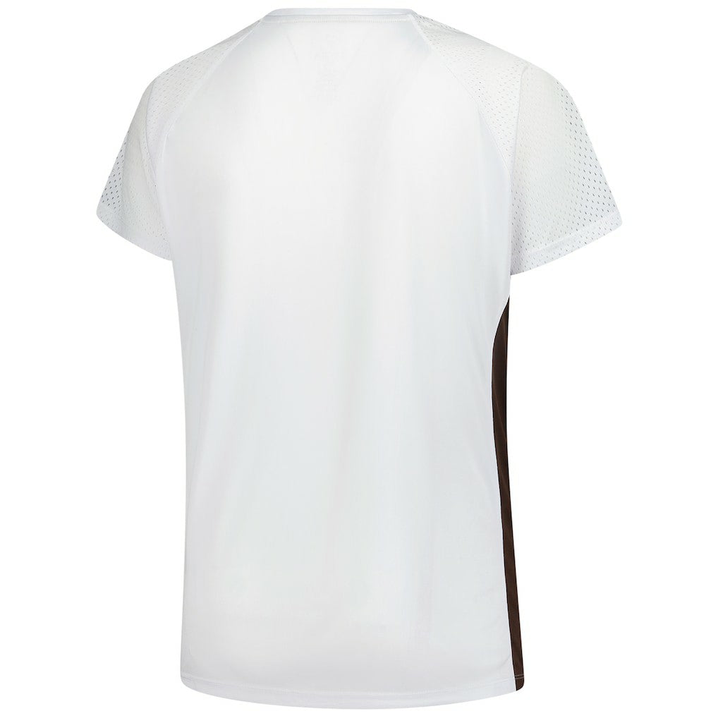 Cleveland Browns Women's Plus Size Glitter Lace-Up V- Neck T-Shirt - White - Fanatics