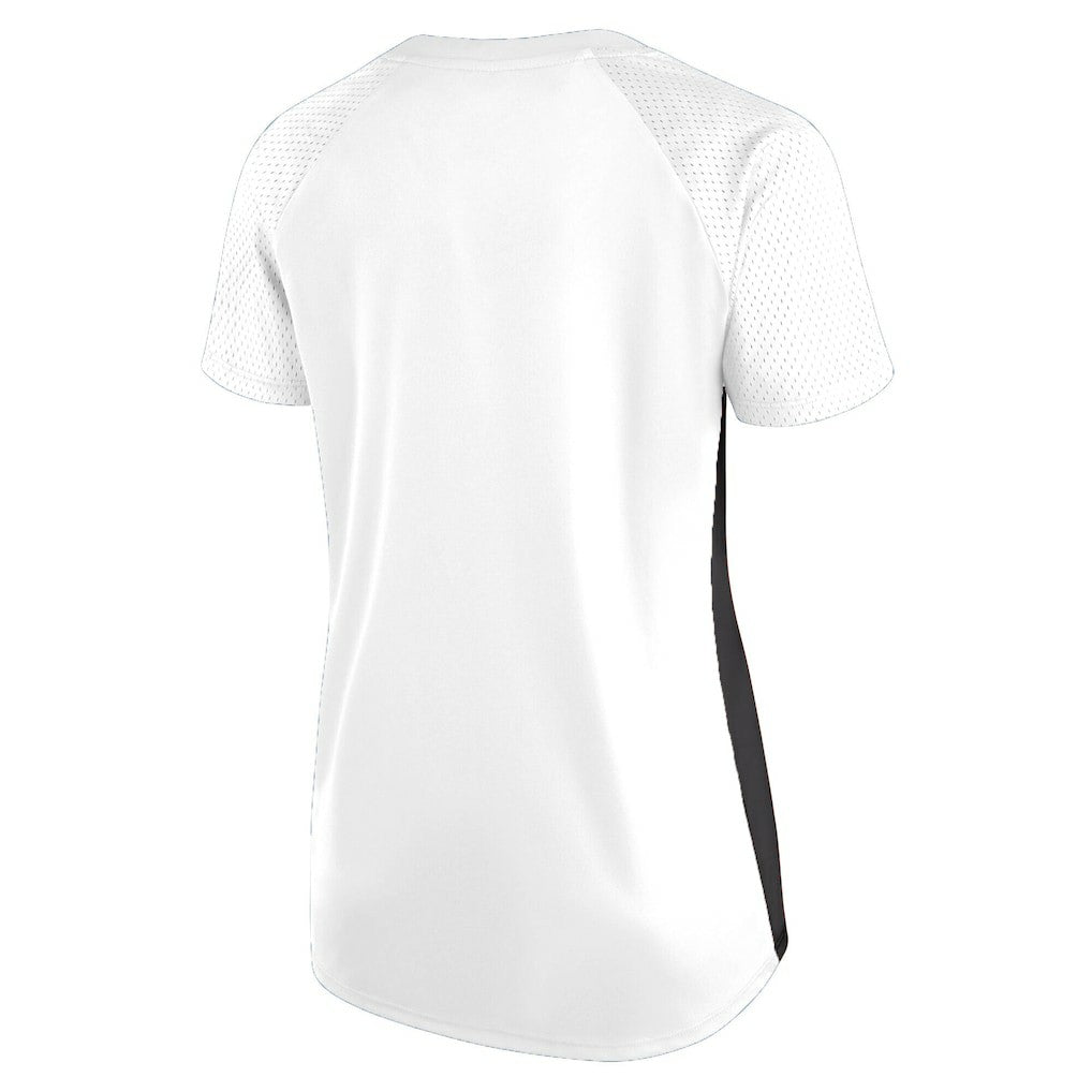 New Orleans Saints Women's Plus Size Glitter Lace-Up V- Neck T-Shirt - White - Fanatics