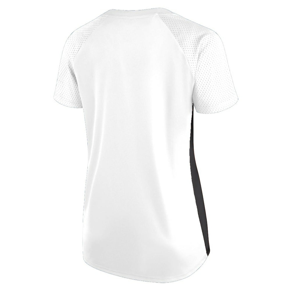 New Orleans Saints Women's Plus Size Glitter Lace-Up V- Neck T-Shirt - White - Fanatics