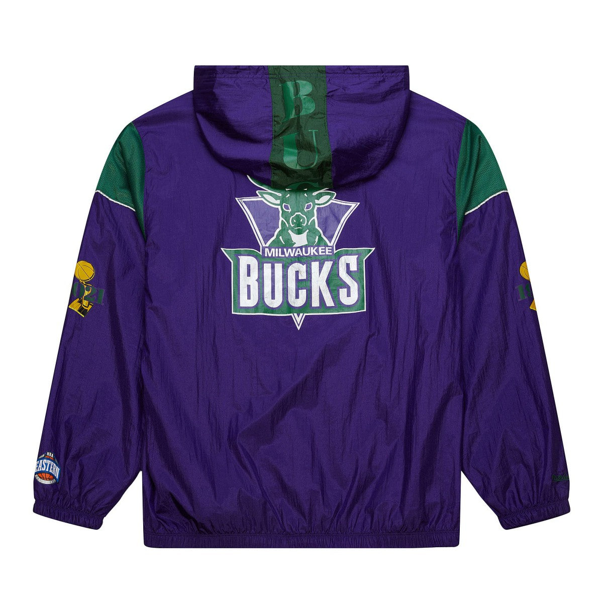 Mitchell & Ness Milwaukee Bucks Unisex Hardwood Classics Team OG 3.0 Anorak Half-Zip Windbreaker Jacket Purple
