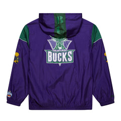 Mitchell & Ness Milwaukee Bucks Unisex Hardwood Classics Team OG 3.0 Anorak Half-Zip Windbreaker Jacket Purple
