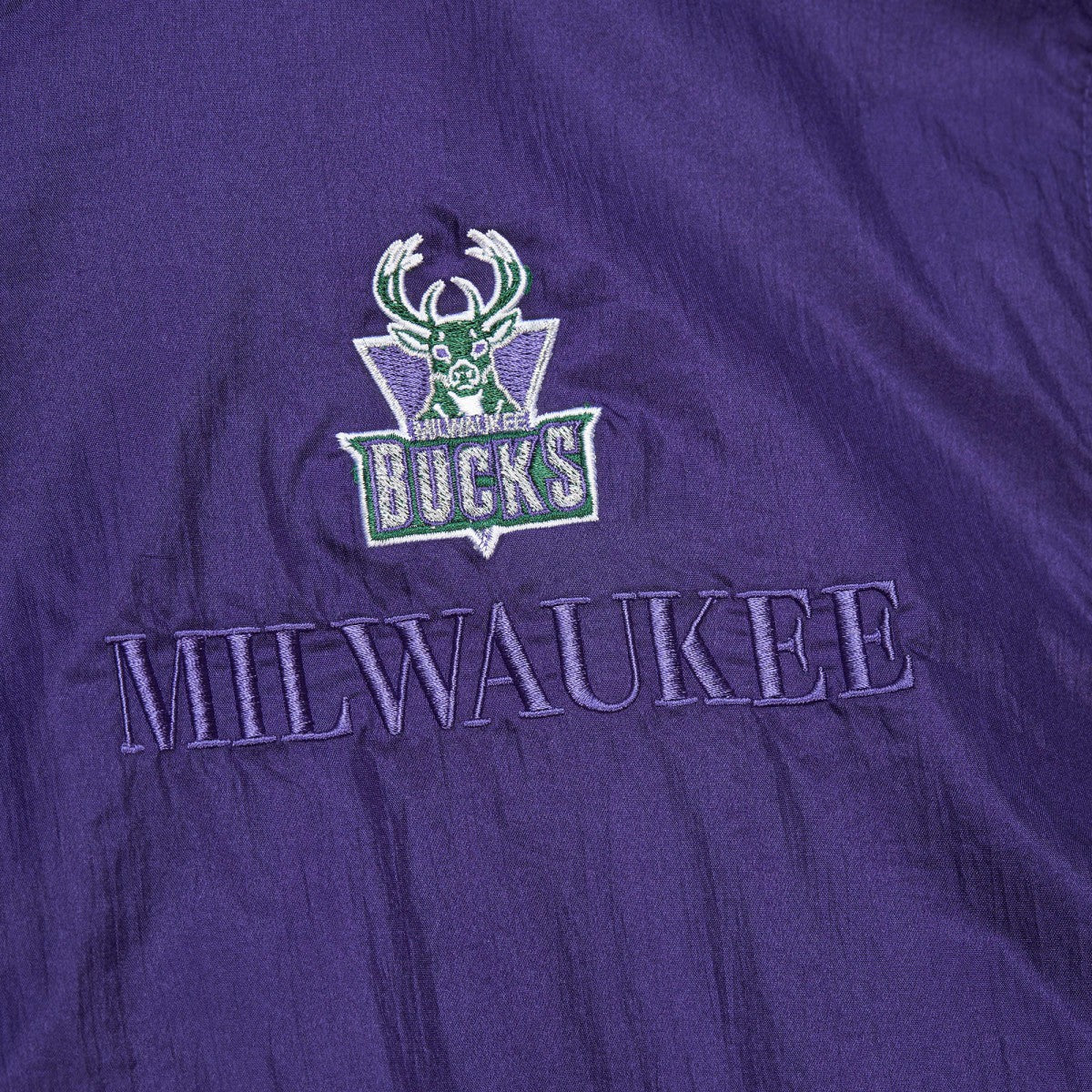 Mitchell & Ness Milwaukee Bucks Unisex Hardwood Classics Team OG 3.0 Anorak Half-Zip Windbreaker Jacket Purple