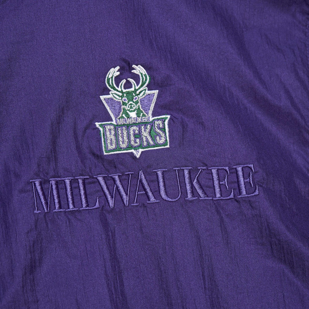 Mitchell & Ness Milwaukee Bucks Unisex Hardwood Classics Team OG 3.0 Anorak Half-Zip Windbreaker Jacket Purple