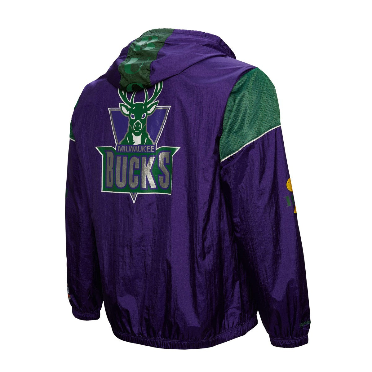 Mitchell & Ness Milwaukee Bucks Unisex Hardwood Classics Team OG 3.0 Anorak Half-Zip Windbreaker Jacket Purple