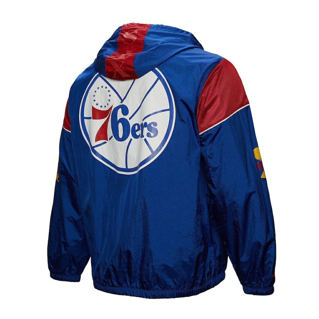 Mitchell & Ness Philadelphia 76ers Unisex Hardwood Classics Team OG 3.0 Anorak Half-Zip Windbreaker Jacket Royal