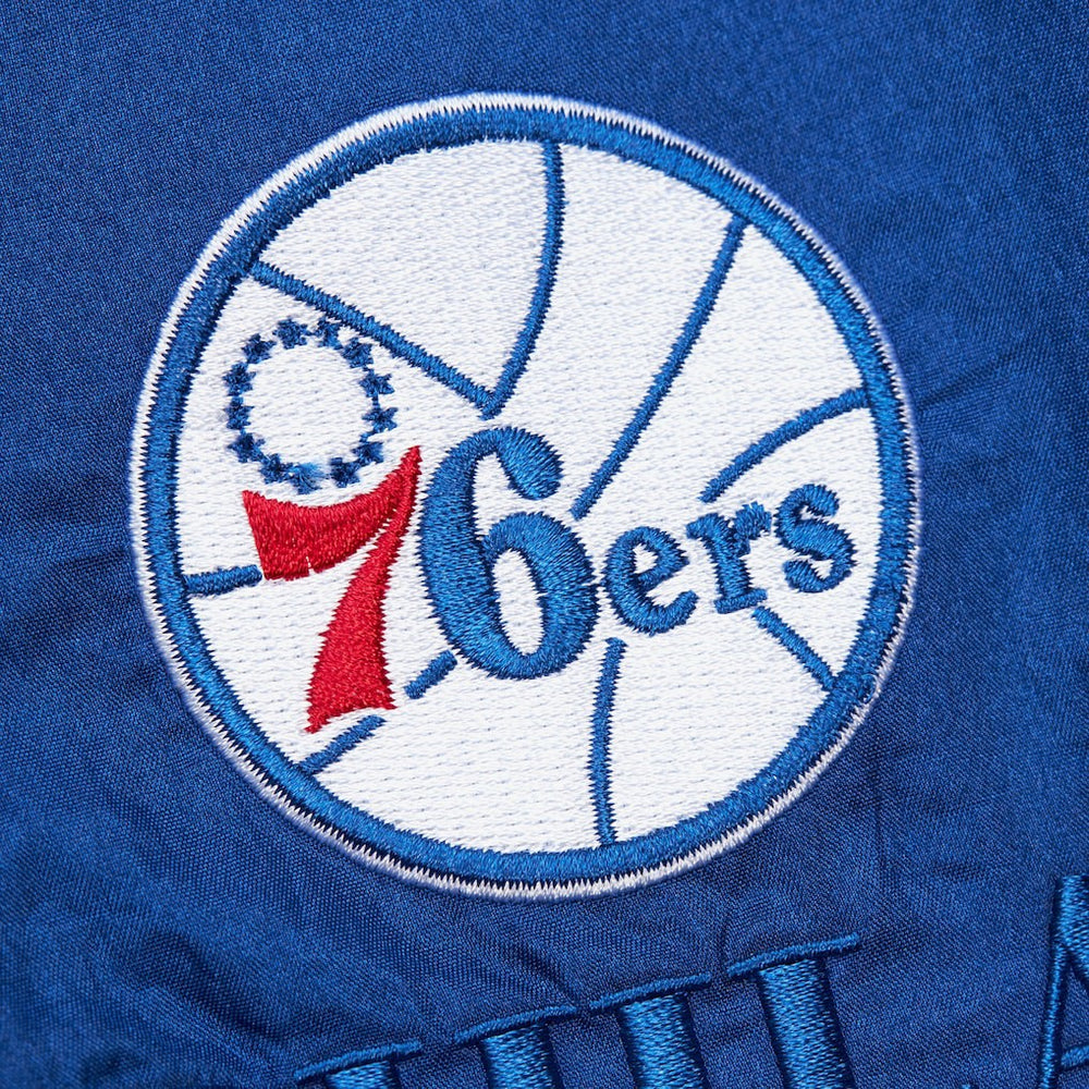 Mitchell & Ness Philadelphia 76ers Unisex Hardwood Classics Team OG 3.0 Anorak Half-Zip Windbreaker Jacket Royal