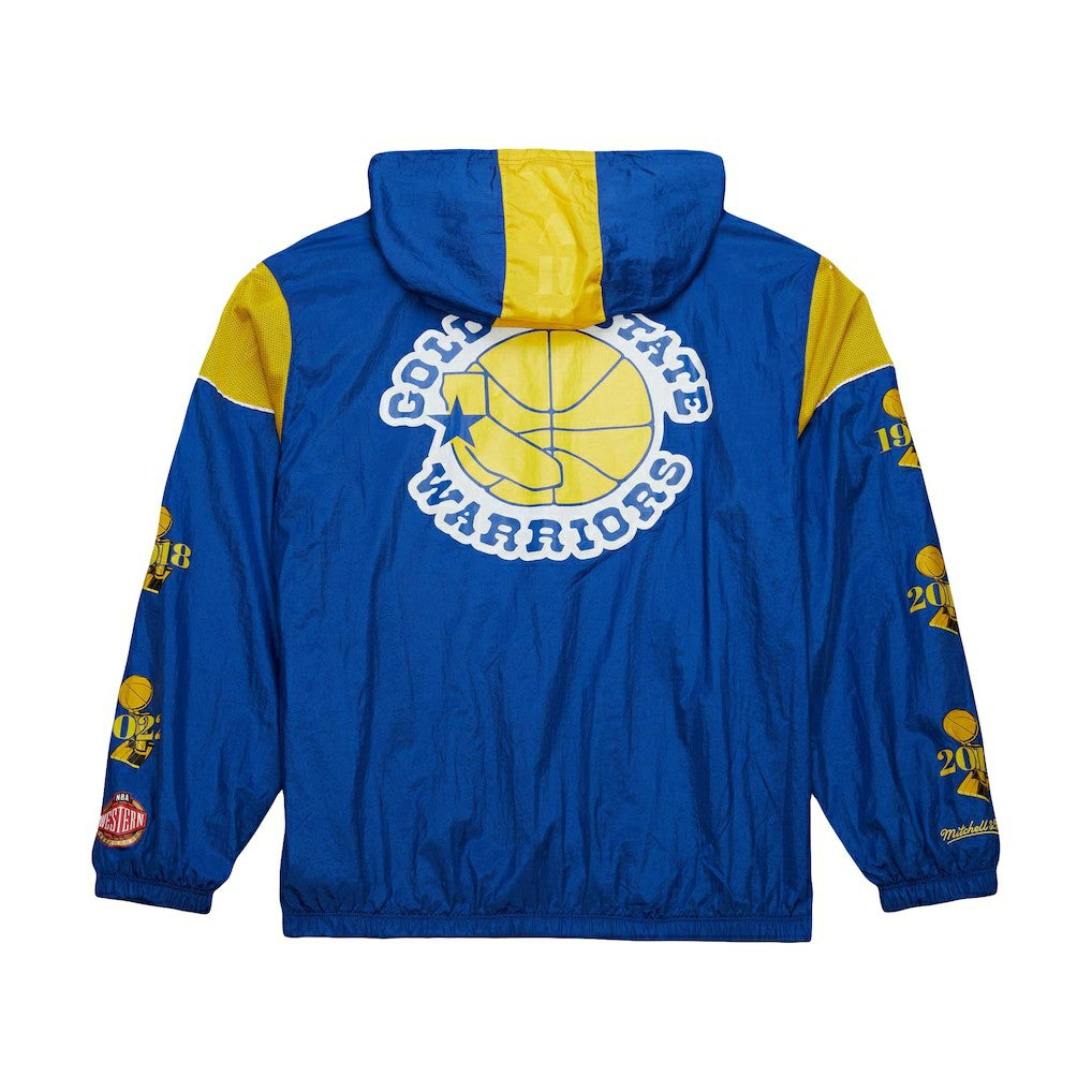 Mitchell & Ness Golden State Warriors Unisex Hardwood Classics Team OG 3.0 Anorak Half-Zip Windbreaker Jacket Royal