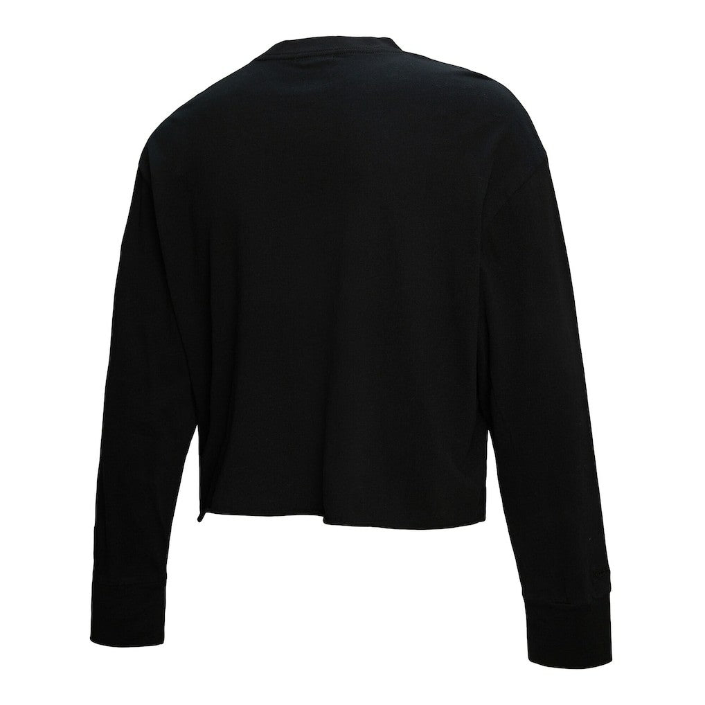 Mitchell & Ness Philadelphia 76ers Women's Hardwood Classics Studded Boxy Cropped Long Sleeve T-Shirt Black