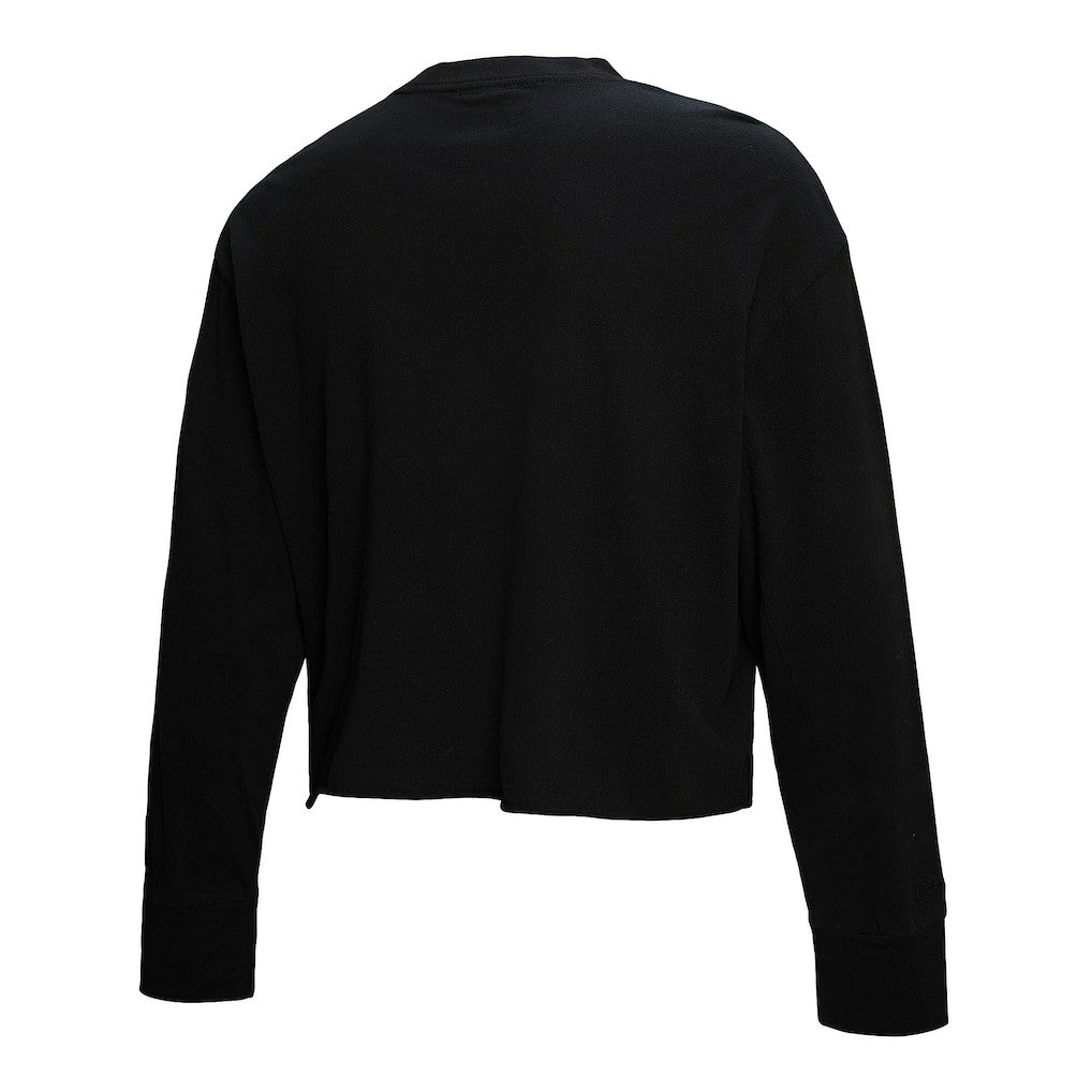 Mitchell & Ness New York Knicks Women's Hardwood Classics Studded Boxy Cropped Long Sleeve T-Shirt Black