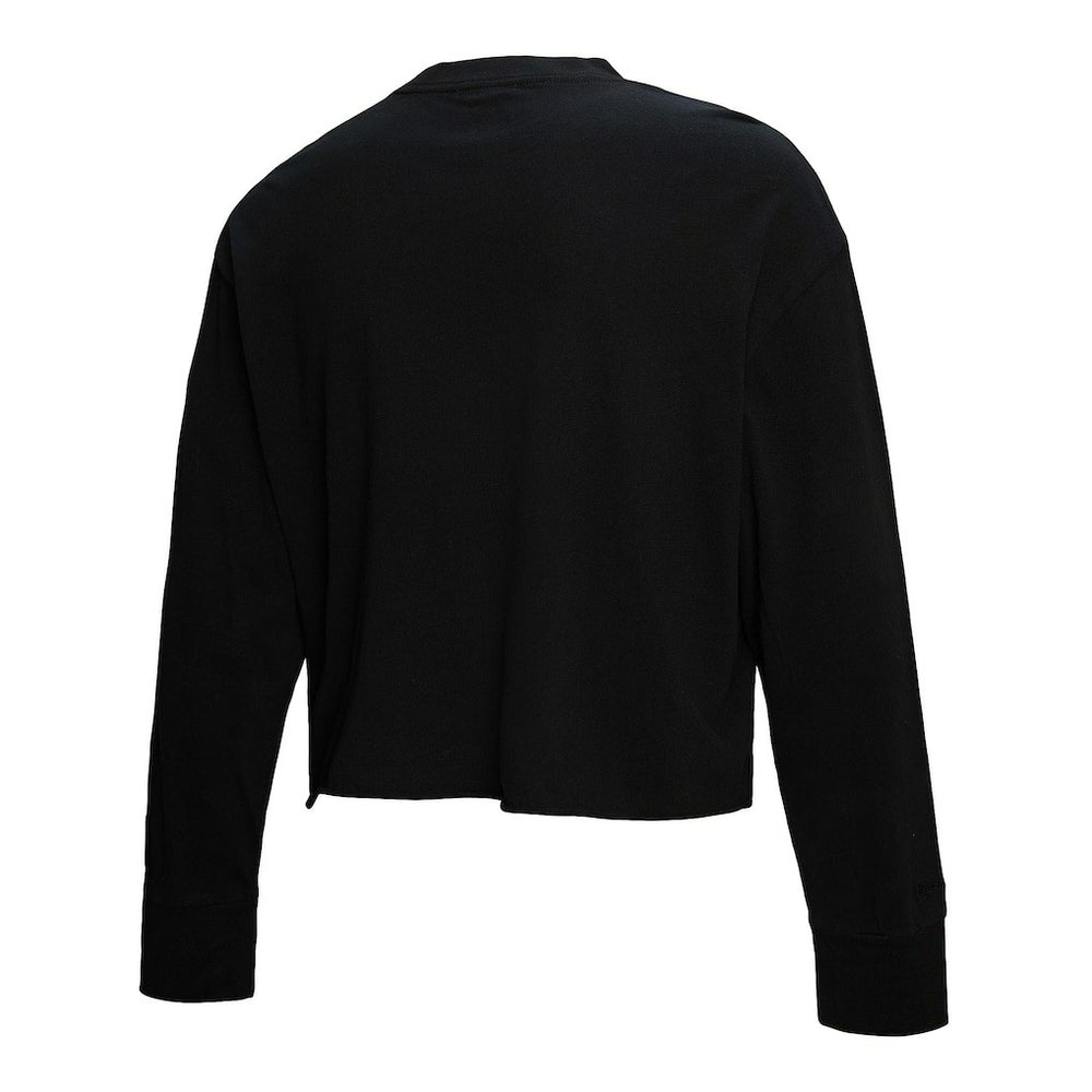 Mitchell & Ness New York Knicks Women's Hardwood Classics Studded Boxy Cropped Long Sleeve T-Shirt Black