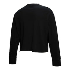 Mitchell & Ness New York Knicks Women's Hardwood Classics Studded Boxy Cropped Long Sleeve T-Shirt Black