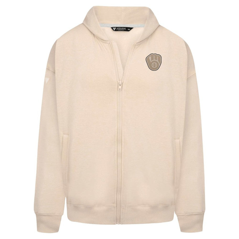 Milwaukee Brewers Levelwear Uphill Oversized Full-Zip Hoodie Discount