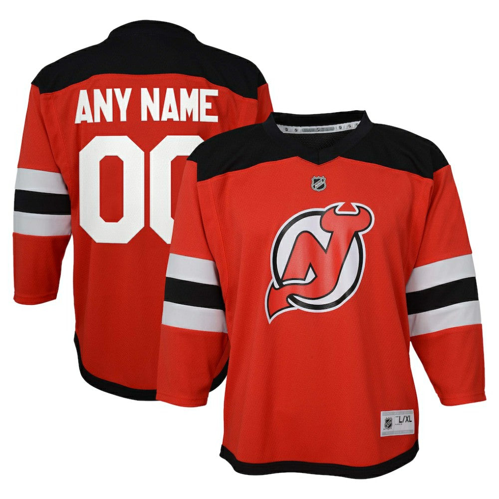 New Jersey Devils Youth Replica Custom Jersey - Red | NHL Clearance