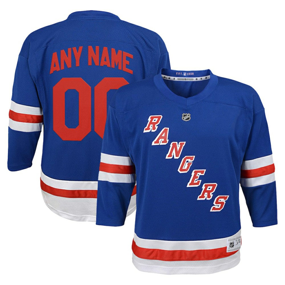 New York Rangers Youth Replica Custom Jersey - Blue | NHL near me