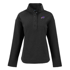 Buffalo Bills Cutter & Buck Women's Hunts Point Eco Half-Snap Sweatshirt - Black - NFL